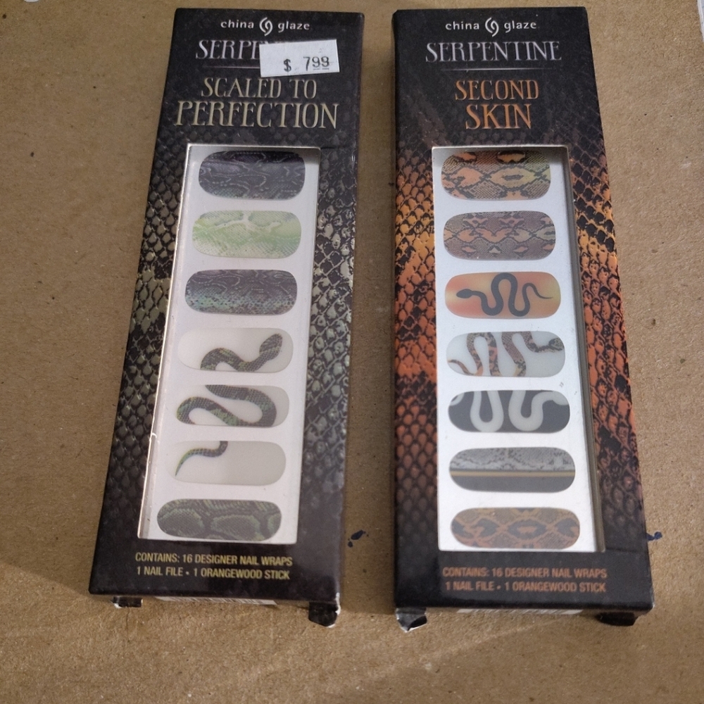China Glaze Serpentine Nail Wraps - Scaled to Perfection and Second Skin
